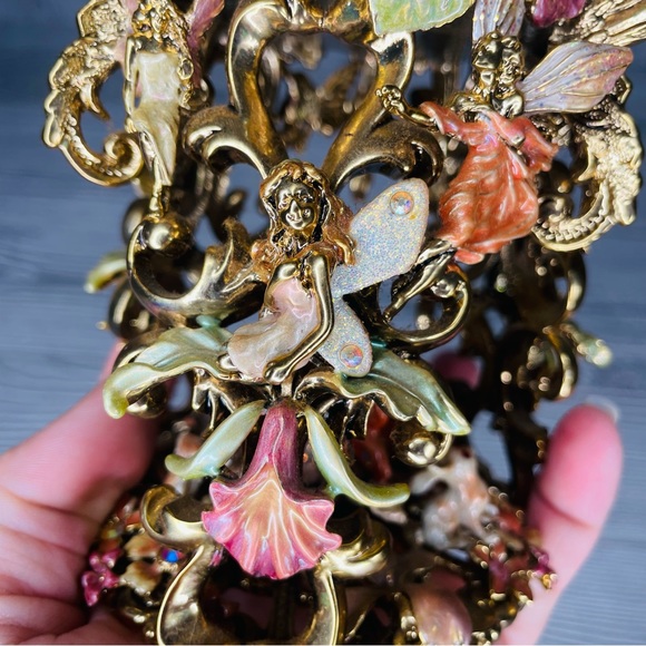 RARE Kirks Folly Fairies Bunny Candle Holder Stand  Fairyland Fantasy Magical - Picture 9 of 16